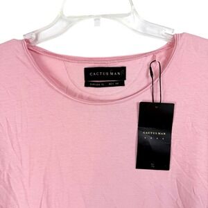 CACTUS MAN Core Pink Cotton T Shirt Mens XL Crew Neck Short Sleeve Casual Top